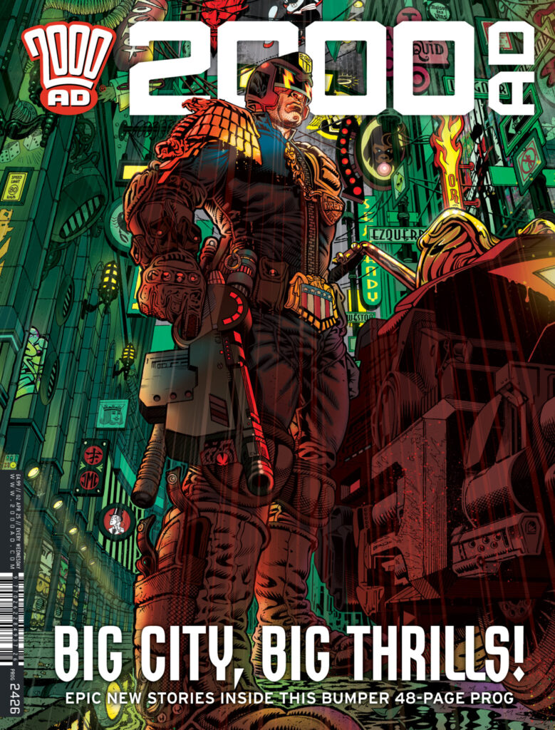 2000AD Prog 2426 - cover art by Tony Harris with Jeremy Clark