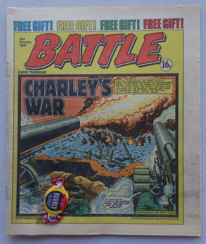 Battle, cover dated 3rd October 1981, With Free Gift - a Bubbly Sweet