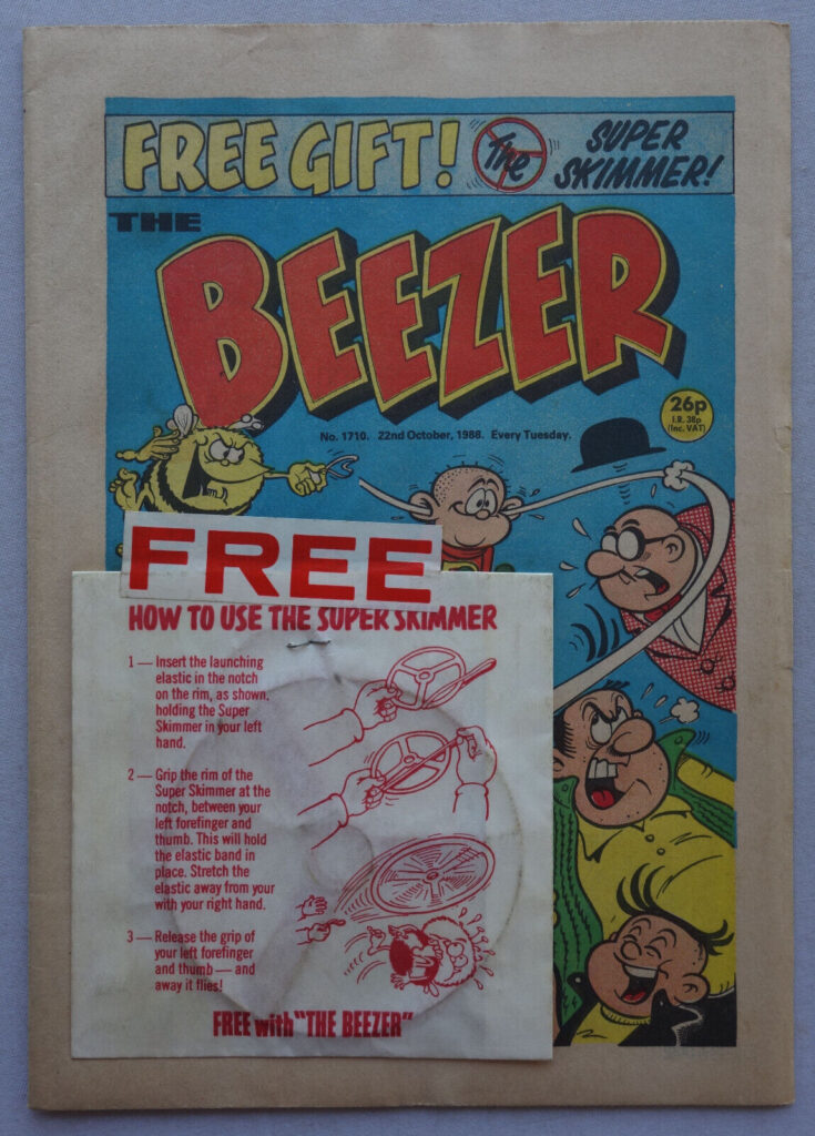 Beezer No. 1710 cover dated 22nd October 1988 With Free Gift Super Skimmer