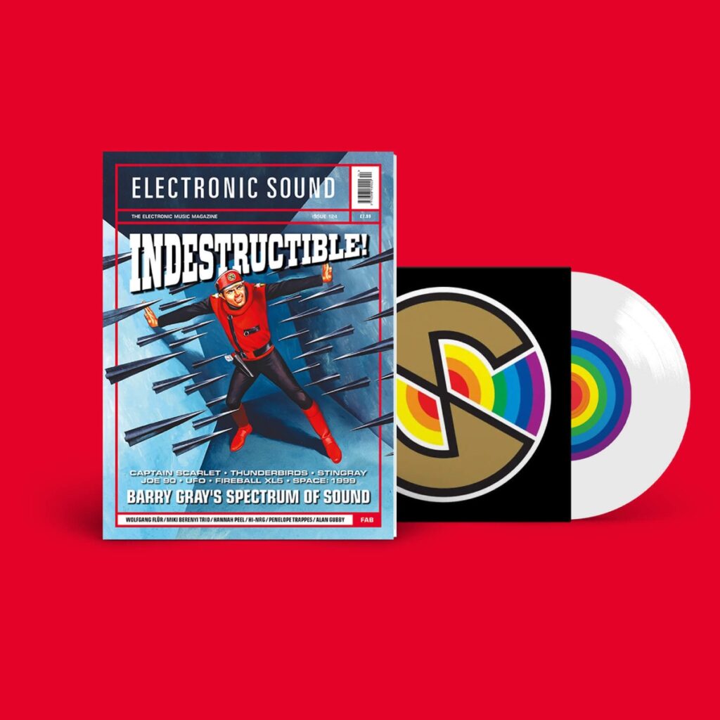 The cover of Electronic Sound 124 utilises TV Century 21 artist Ron Embleton's end credit art from Captain Scarlet