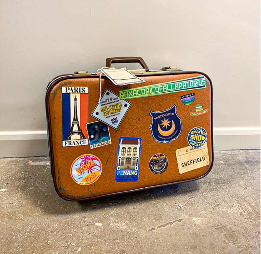 A suitcase from the Doctor Who 2024 Christmas episode, “Joy to the World”. Image: BBC | Doctor Who © Bad Wolf, distributed by BBC & Disney+