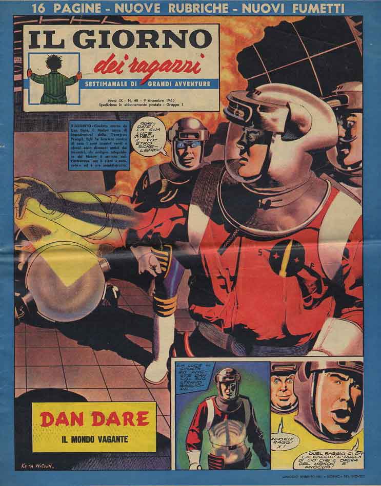 Il Giornio No. 48 (1965) featuring "Dan Dare", reprinting an episode of "The Wandering World" from Eagle Volume 14. No.52)