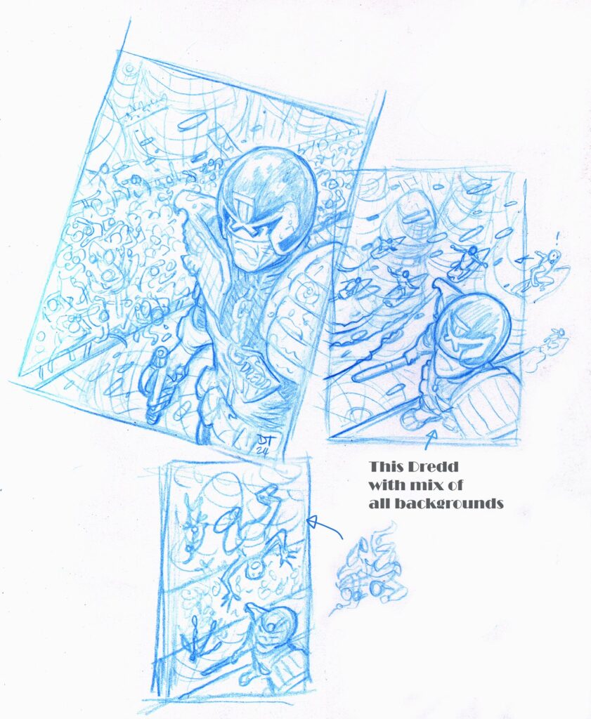2000AD 2416 - Cover Process by Dave Taylor | https://2000ad.com/news/2000-ad-covers-uncovered-dave-taylor-on-prog-2416-thats-a-lot-of-perps/