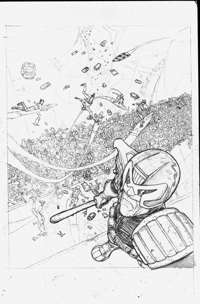 2000AD 2416 - Cover Process by Dave Taylor | https://2000ad.com/news/2000-ad-covers-uncovered-dave-taylor-on-prog-2416-thats-a-lot-of-perps/