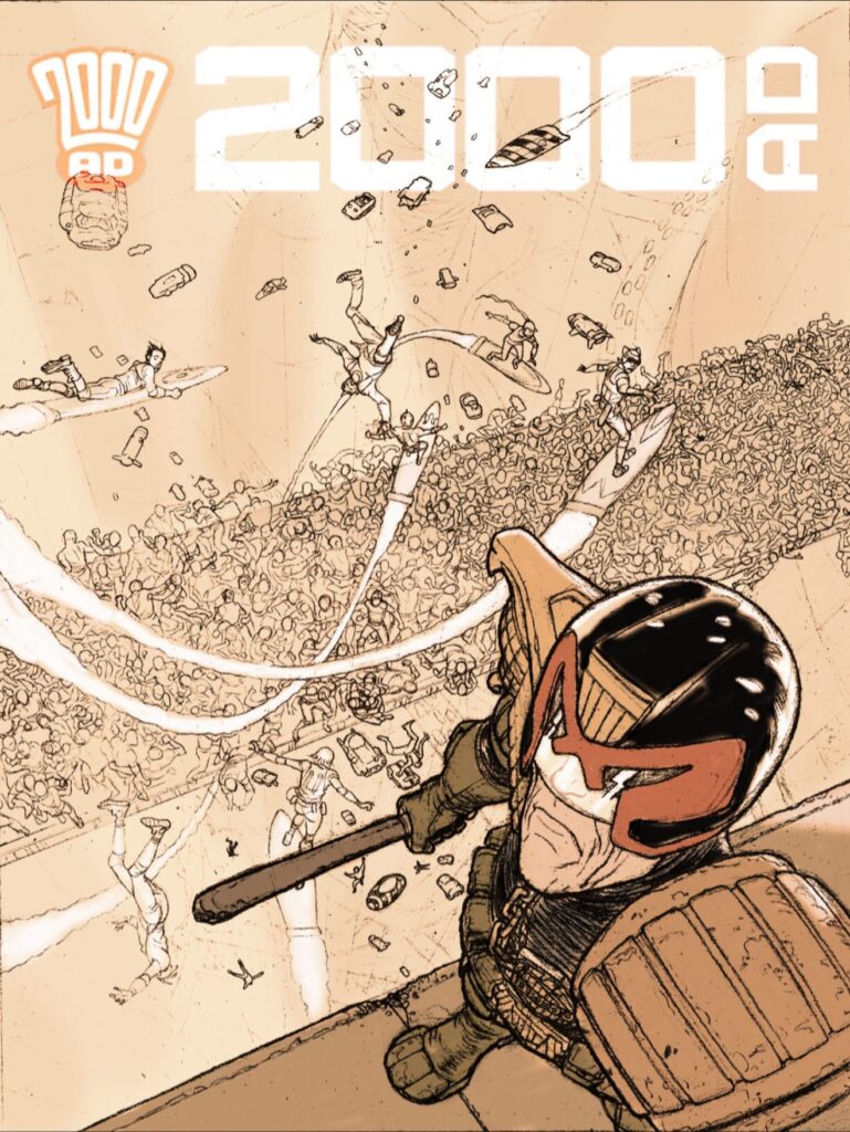 2000AD 2416 - Cover Process by Dave Taylor | https://2000ad.com/news/2000-ad-covers-uncovered-dave-taylor-on-prog-2416-thats-a-lot-of-perps/