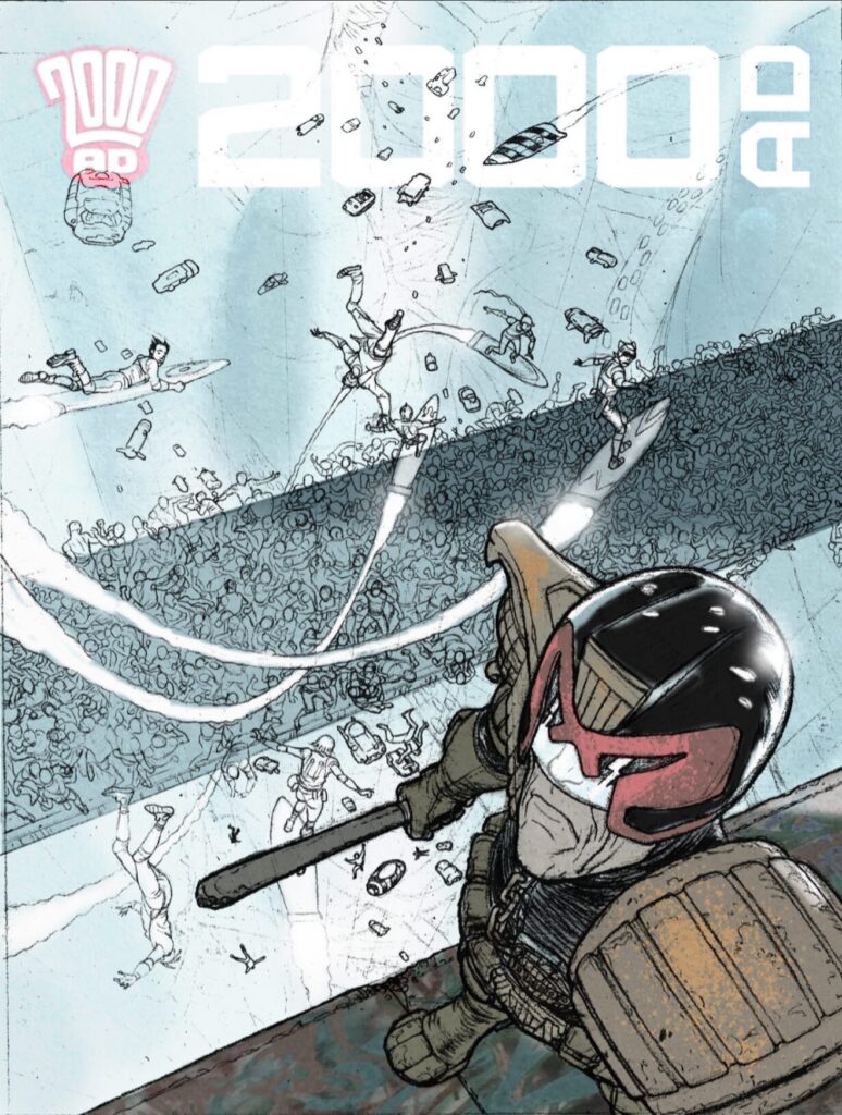 2000AD 2416 - Cover Process by Dave Taylor | https://2000ad.com/news/2000-ad-covers-uncovered-dave-taylor-on-prog-2416-thats-a-lot-of-perps/