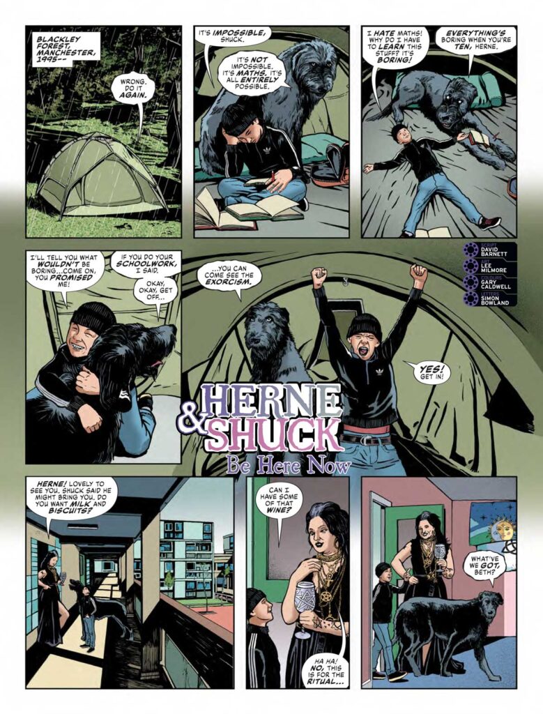 2000AD Prog 2447 - Herne & Shuck » Be Here Now (Part 1)
by David Barnett (Writer) Lee Milmore (Artist) Gary Caldwell (Colourist) Simon Bowland (Letterer)