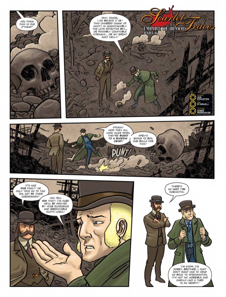2000AD Prog 2447 - Scarlet Traces: Empire of Blood (Part 16)
by Ian Edginton (Writer) D’Israeli (Artist) Annie Parkhouse (Letterer)