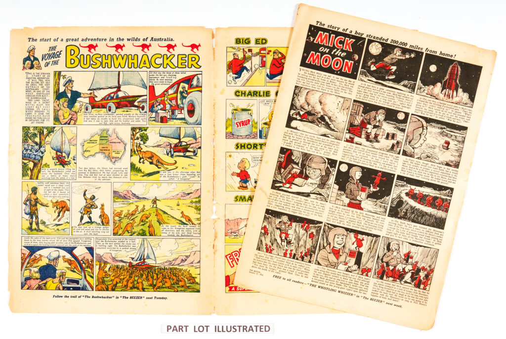 Beezer 1 (1956) Introducing Ginger by Dudley Watkins, Pop, Dick and Harry, Mick On The Moon and The Banana Bunch by Leo Baxendale