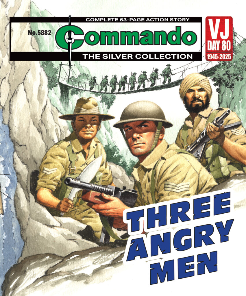 Commando 5882 (Silver): Three Angry Men
Story: Ian Clark | Art: Manuel Benet | Cover: Ian Kennedy
First published 1995 as No. 2880