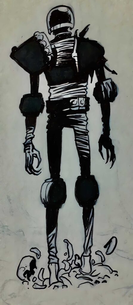 A teaser image of Judge Death by Dave Taylor, which he posted earlier this month ahead of the release of the 2025 Judge Derth Special