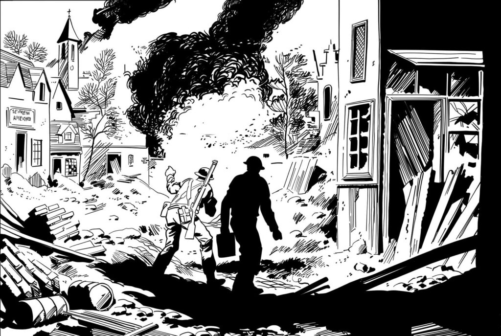 Fleetway Picture Library Classics: Jorge Luis Moliterni’s Psycho War Stories - Unused "Day of Wrath" Endpapers