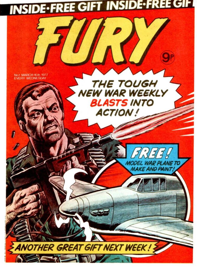 Fury Issue One, cover dated 16th March 1977 - cover by Dave Gibbons