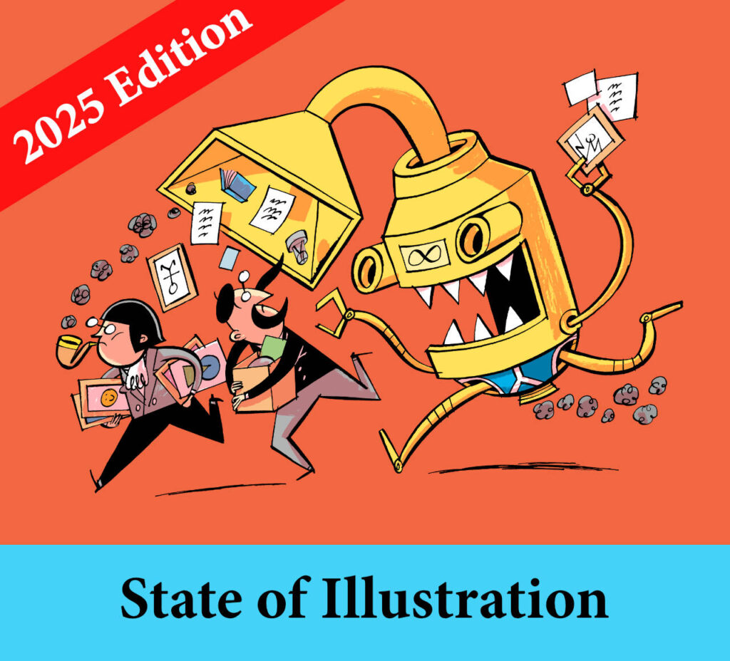 Hirello - State of Illustration 2025 report - art by Beach