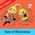 Hirello - State of Illustration 2025 report - art by Beach