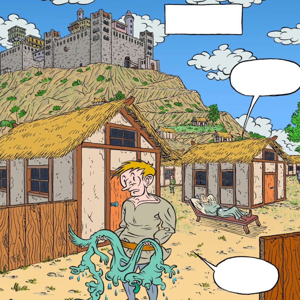 Enrico Ariis returns with a new comic for BOXES Vol. 4. In his latest story, a new discovery flips a pseudo-feudal society on its head!
