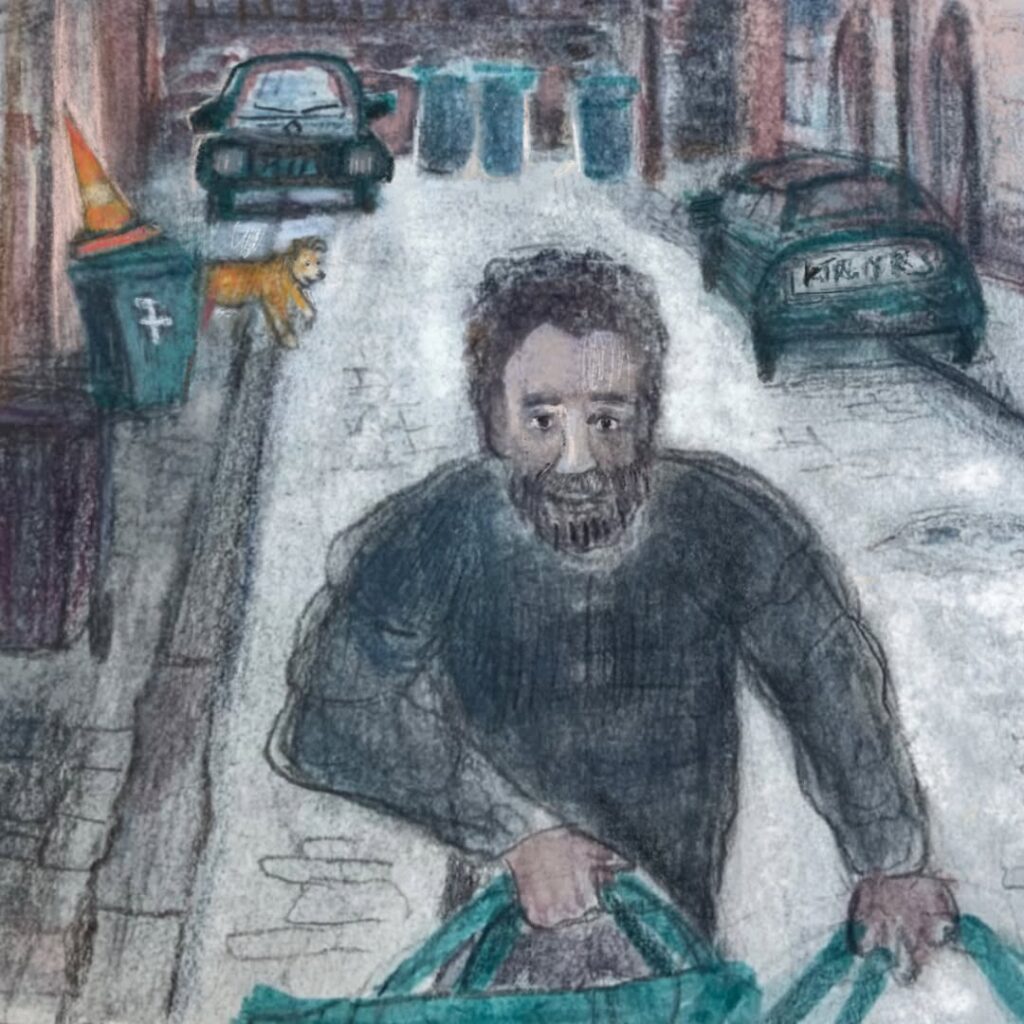 Michelle Freeman’s “The Lottery” is a wordless story, focusing on urban life, slavery and inequality