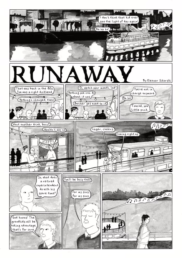 The opening page of Eleanor Sikorski's eight-page story, “Runaway”.