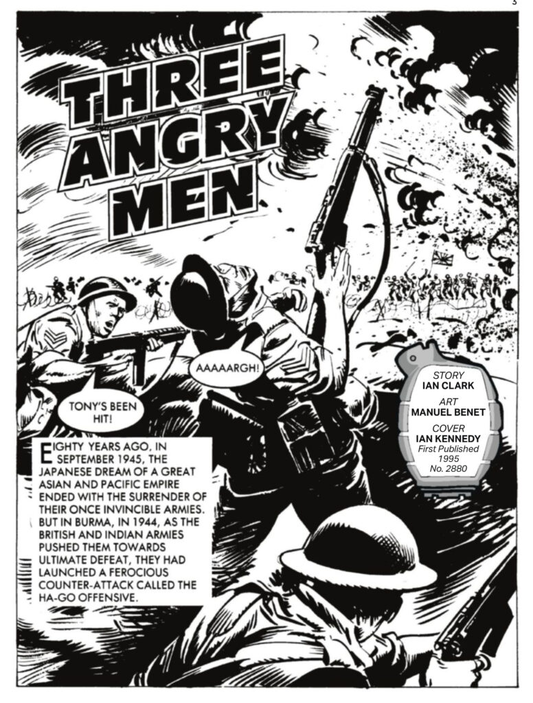 Commando 5882 (Silver): Three Angry Men Story: Ian Clark | Art: Manuel Benet | Cover: Ian Kennedy First published 1995 as No. 2880