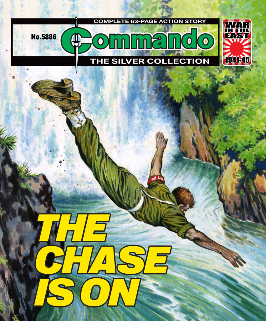 Commando 5886 (Silver): The Chase is On
Story: CG Walker | Art: Ibanez | Cover: Jeff Bevan 
First published 1984 as No. 1802
