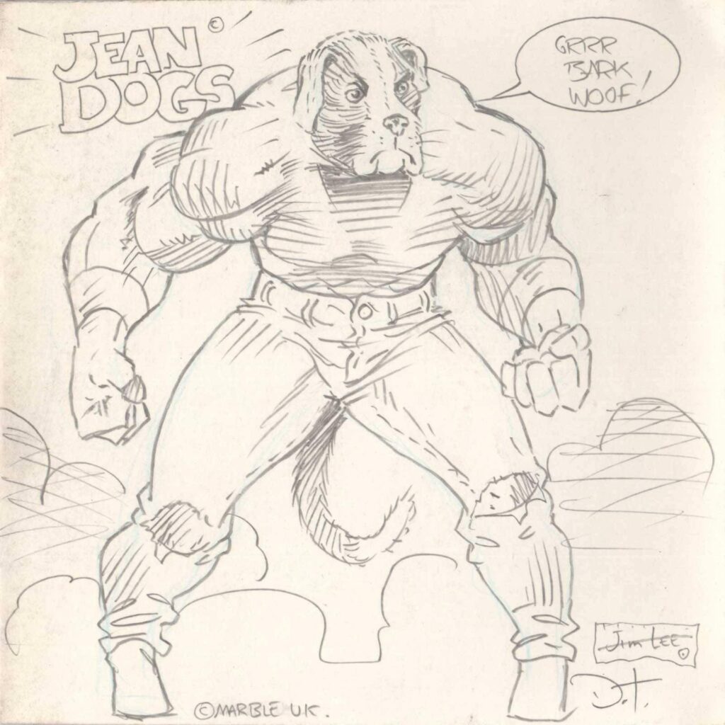 Marvel UK’s “Gene Dogs” as you may never have seen it. (And now, never will). When Paul Neary greenlit Dave Taylor as the artist on MUK's Gene Dogs project, the brief to “create an X-Men book”, a delighted Dave sent writer John Freeman this sketch in response... 
