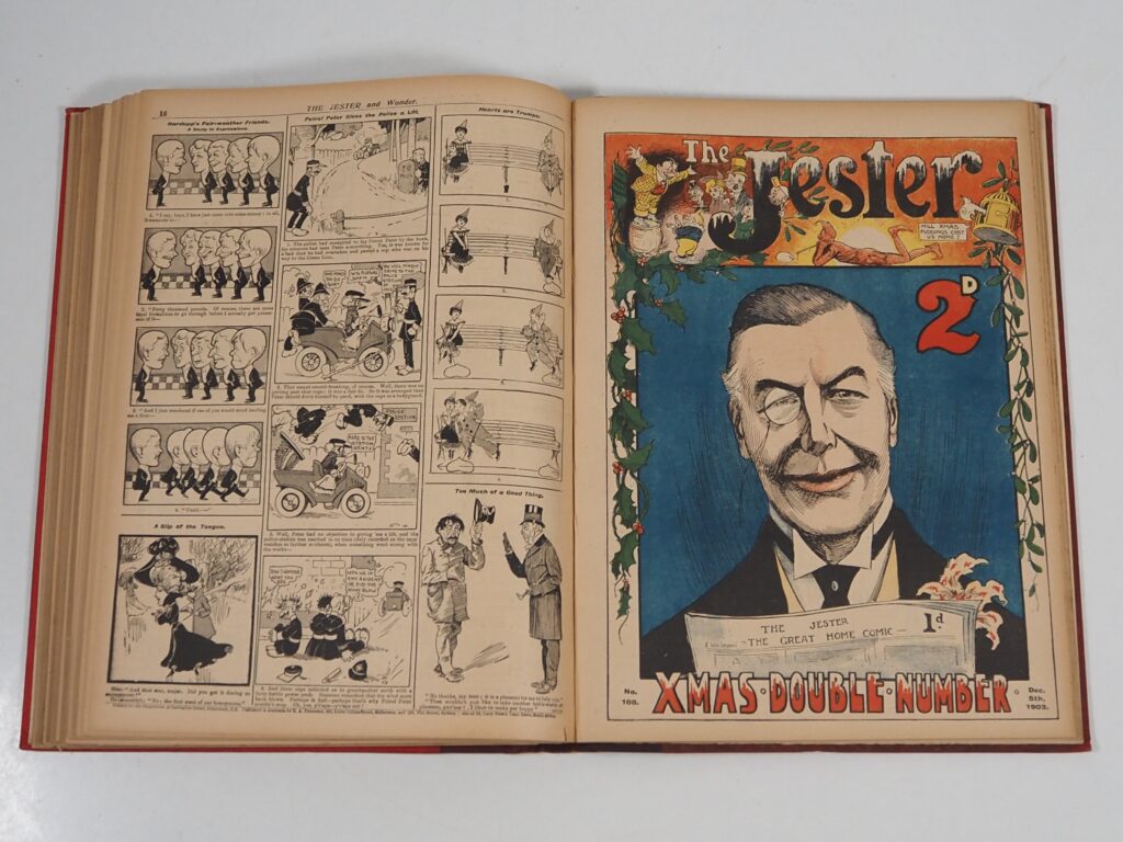 The Jester and Wonder Nos 86 to 111 (cover dated 4th July – 26th December 1903) Bound Volume starring “The Bunsey Boys & Mr.Toogood”, including the Christmas 1903 double number with colour cover