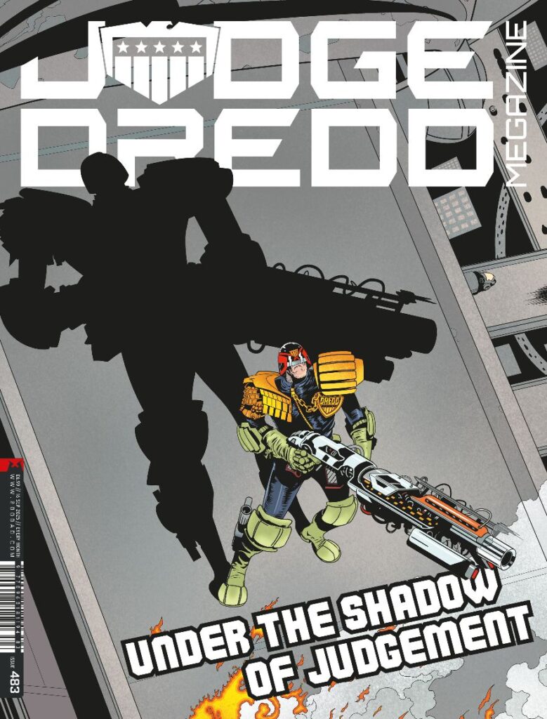 Judge Dredd Megazine 483
UK and DIGITAL: 20th August £3.80
NORTH AMERICA: 1st October $26.99 (Prog Pack)
DIAMOND: JUN251429
COVER: Stewart K. Moore