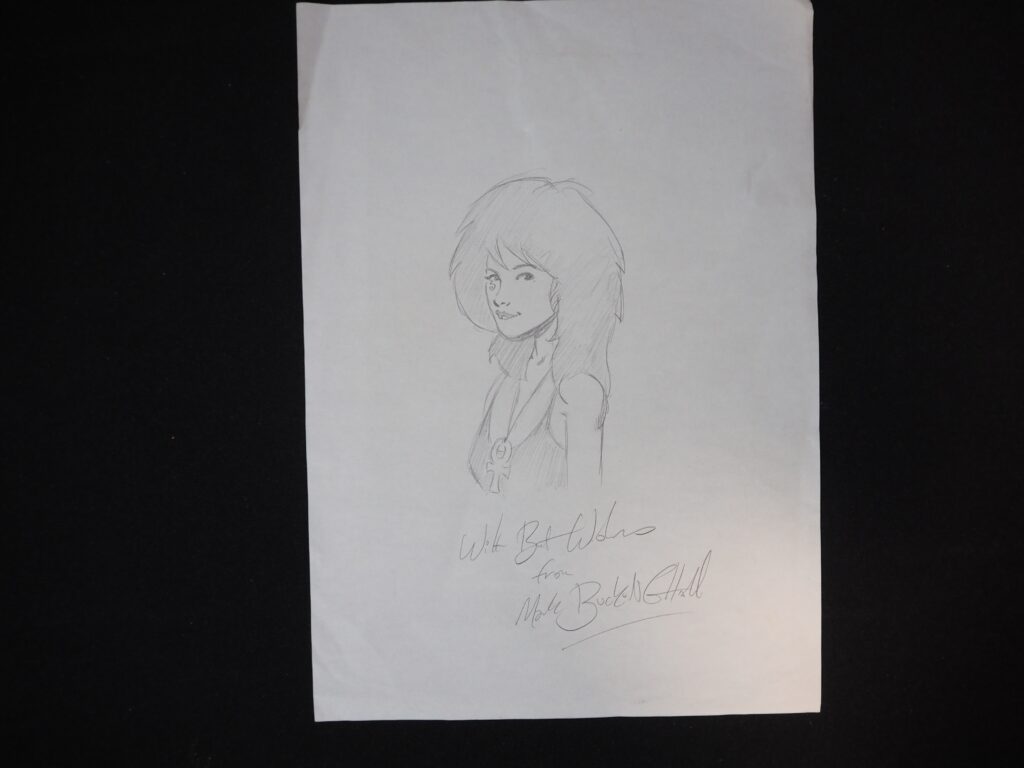 An original pencil sketch of 'Death' signed by Mark Buckingham - Measures 21.5cm x 29cm