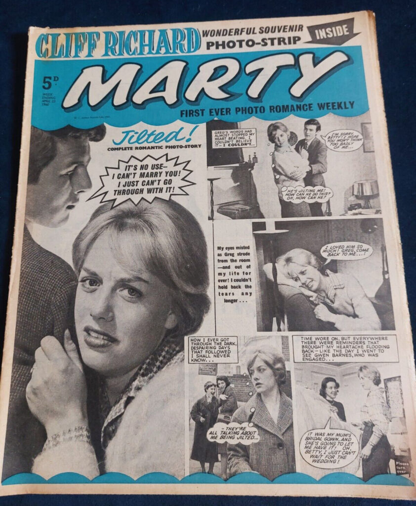 Marty comic magazine cover dated 23rd April 1960, featuring Cliff Richard