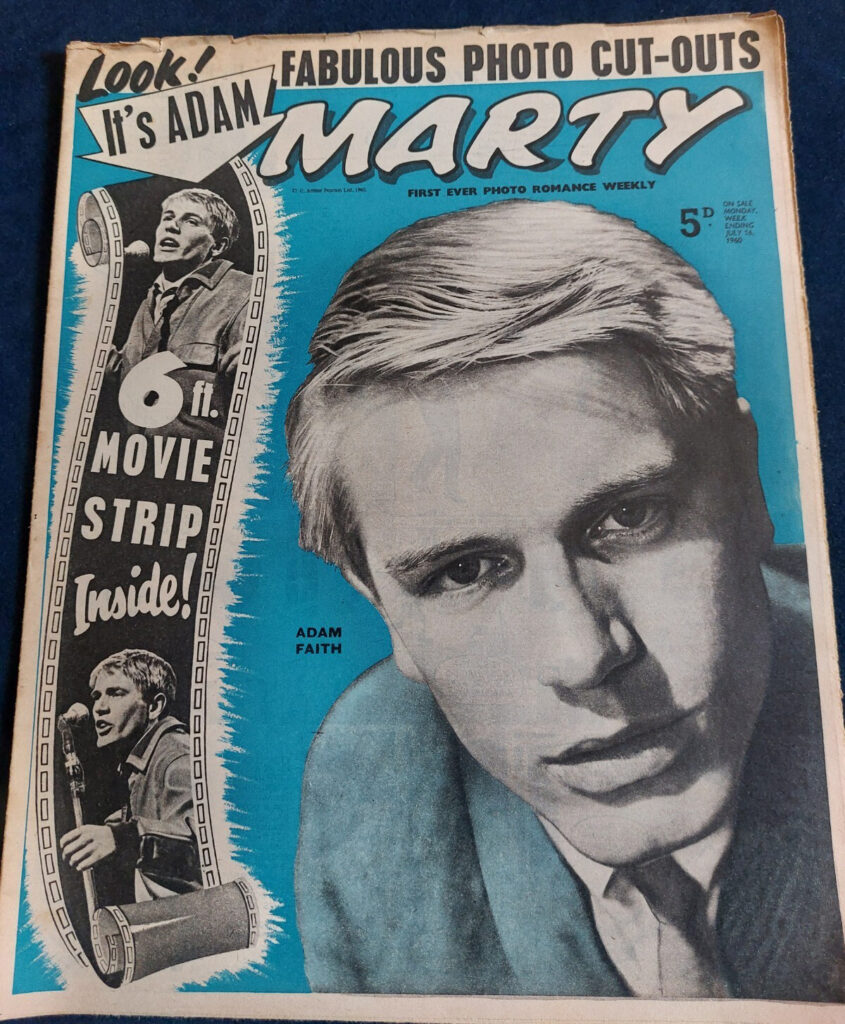Marty comic magazine cover dated 16th July 1960, featuring Adam Faith