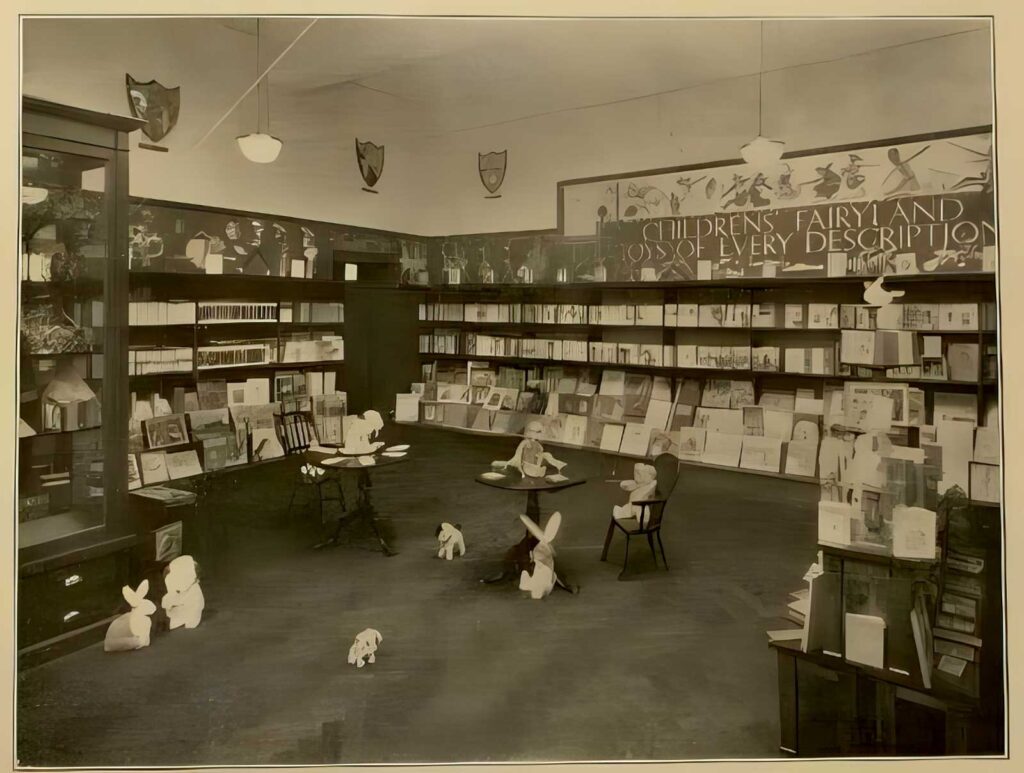 Snapshot in time: the "Children's Corner" of WH Smith, Worcester, from "Newsboy & Newsgirl", April 1931