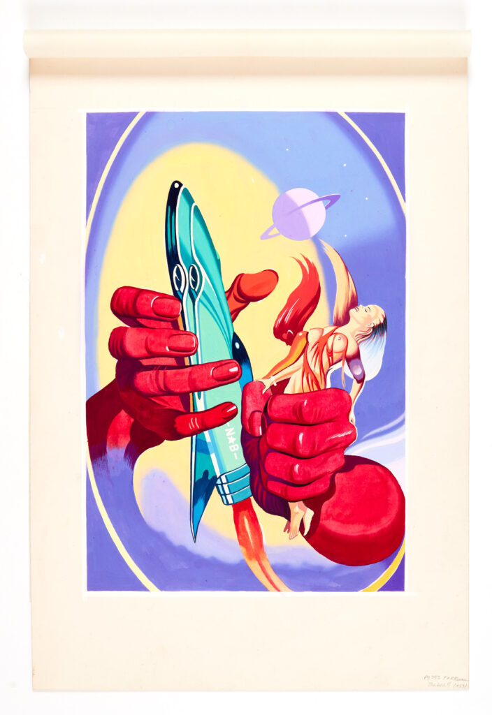 A recreation of "The Wall' cover artwork by Ron Turner for Milestone Publications Book of the same name first published in 1953, featured in the newly-published "The Fantastic Art of Ron Turner" by John Lawrence. Poster colour on board. 21 x 14" (including border). From the estate of John Lawrence