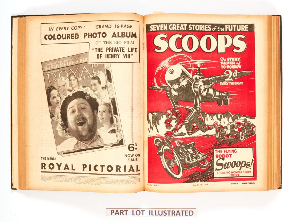 Scoops (1934) 1-20 complete run of the UK's first Sci-Fi weekly. Arthur Conan Doyle's The Poison Belt story in issues 14-18.
