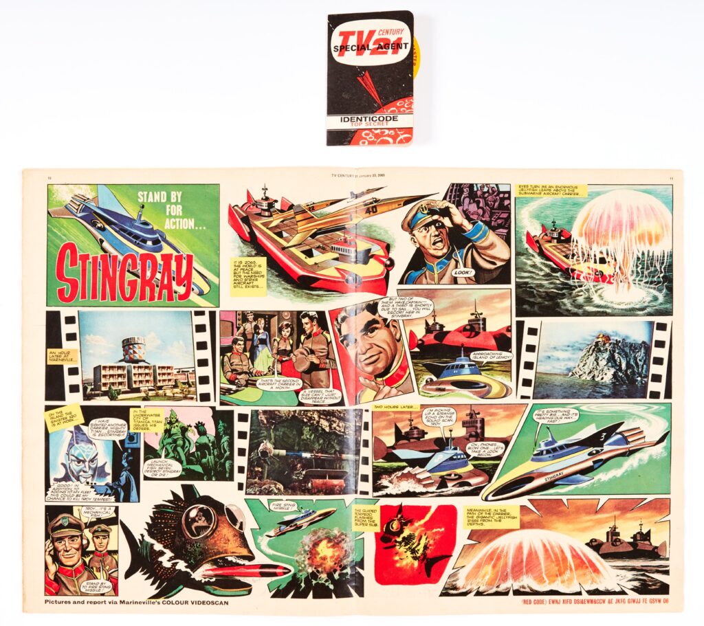 TV Century 21 No 1 (1965) With Free Gift - Secret Agent Identicode Card (without written name or address!). Featuring Stingray, The Daleks, Fireball XL5, Supercar, My Favourite Martian and Burke's Law. The highest graded first issue ever to be offered for auction, Identicode as new