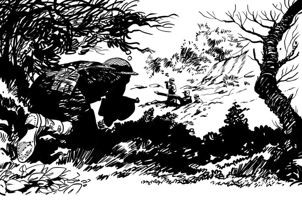 Fleetway Picture Library Classics: Jorge Luis Moliterni’s Psycho War Stories - Unused "Zero Hour" Endpapers