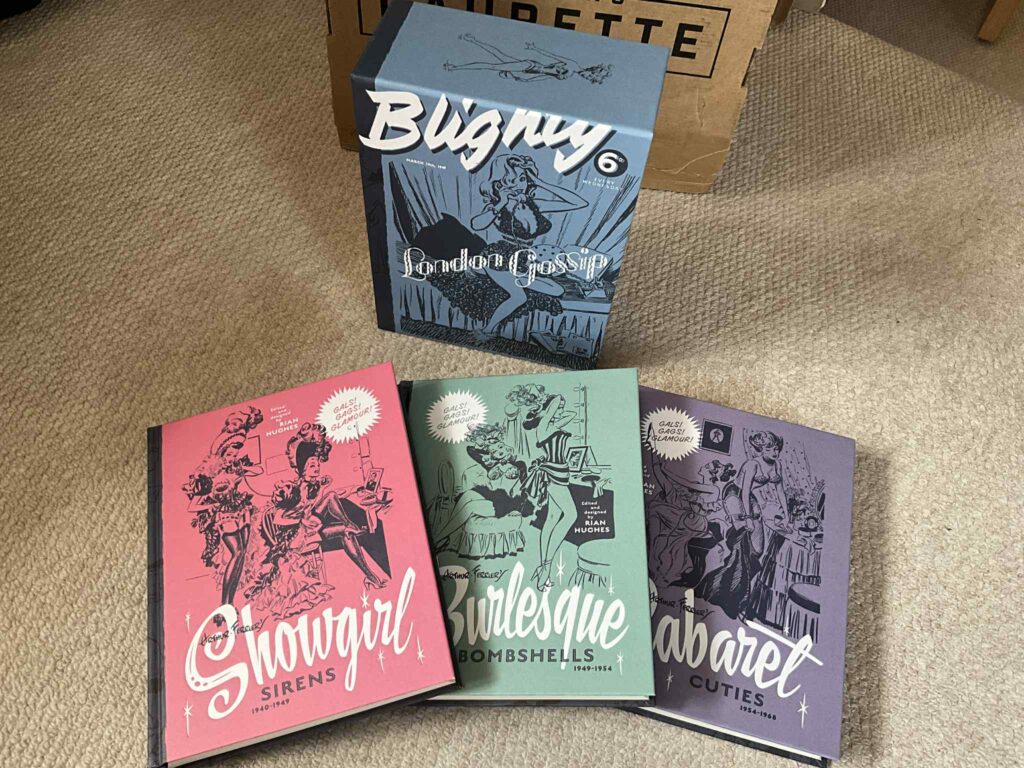 Arthur Ferrier’s Pin-up Parade, a deluxe three-volume set features hundreds of cartoons, alongside rare original artwork. Published by Korero Press, compiled and researched by Rian Hughes. Photo: Mal Earl