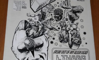 The cover of 2000AD Prog 13 features a major cover appearance by alien editor Tharg – but who drew it?