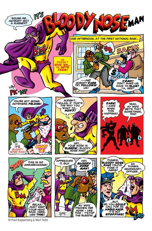 A strip created for the unrealised Charlton Neo Comics humour title, CHARLTOONS, written by Paul Kuppenberg, drawn, lettered and coloured by Neo co-founder, Mort Todd
