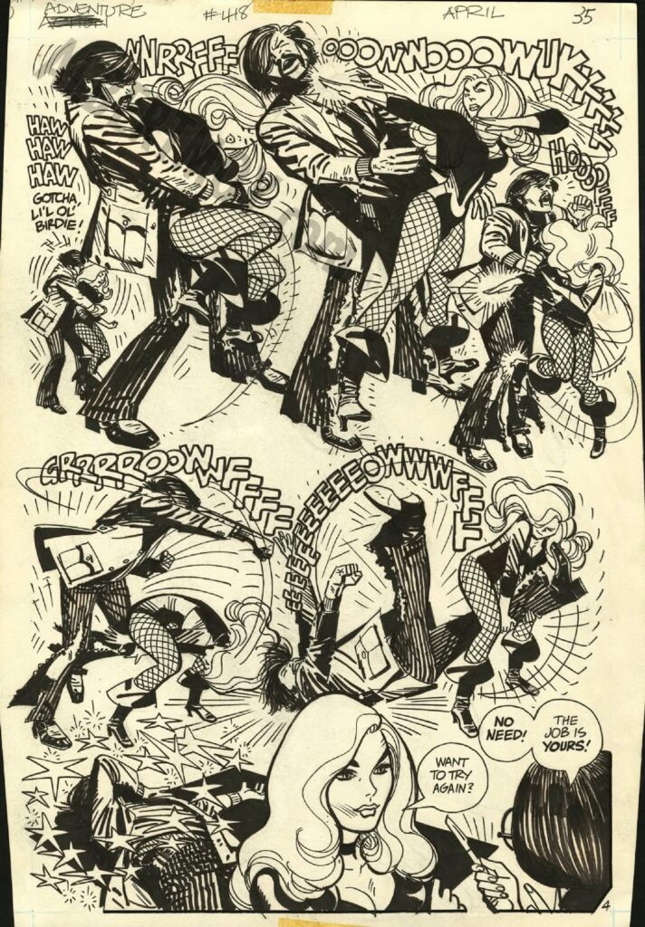 Alex Toth Black Canary artwork from Adventure Comics #418, via Albert Moy