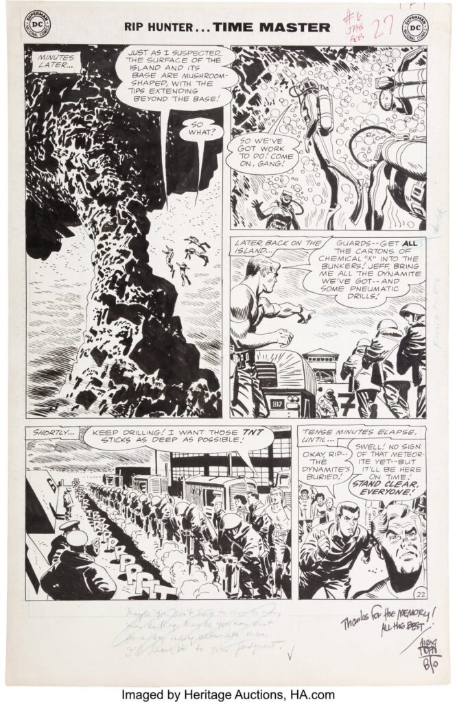 Art by Alex Toth for Rip Hunter, Time Master #6, via Heritage Auctions