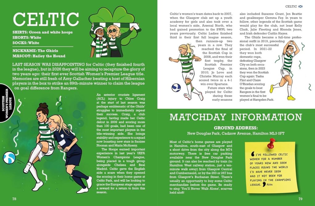 Women's Football Fan Yearbook 2026 - Sample Spread