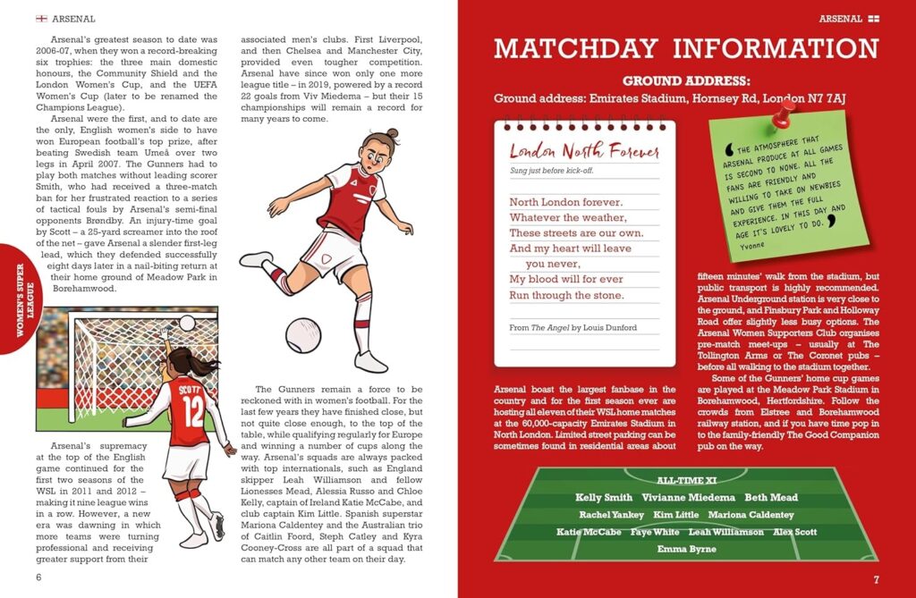Women's Football Fan Yearbook 2026 - Sample Spread