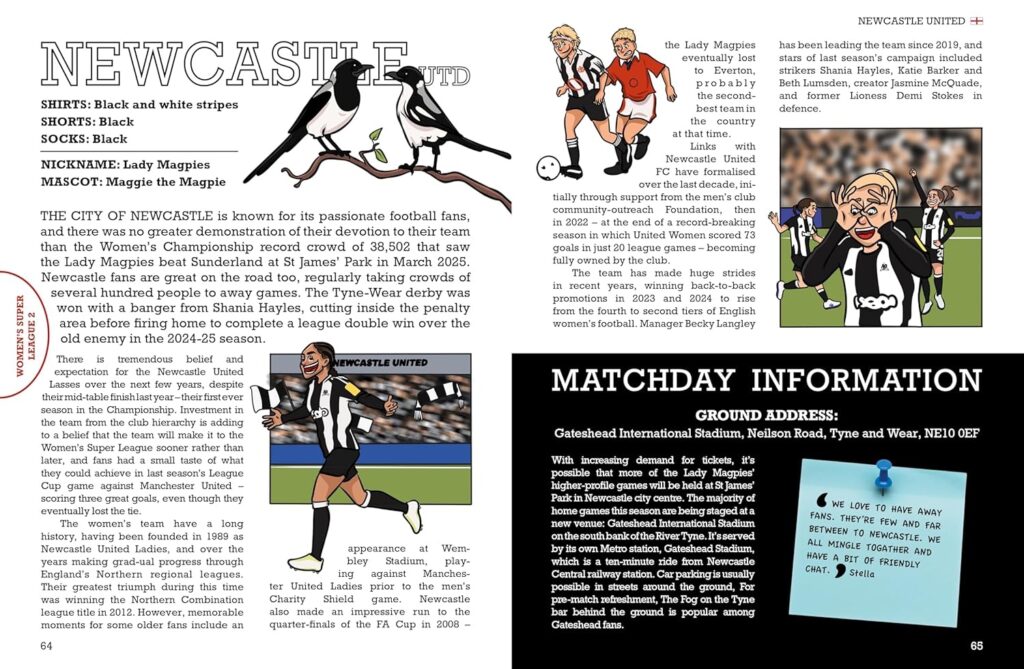 Women's Football Fan Yearbook 2026 - Sample Spread