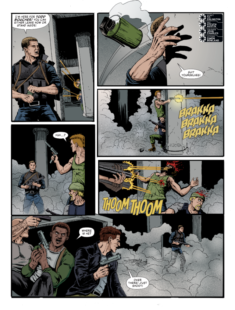 2000AD 2449 - THE RAVILIOUS PACT
by T.C.Eglington (Writer) Steven Austin (Artist) John Charles (Colourist) Simon Bowland (Letterer)