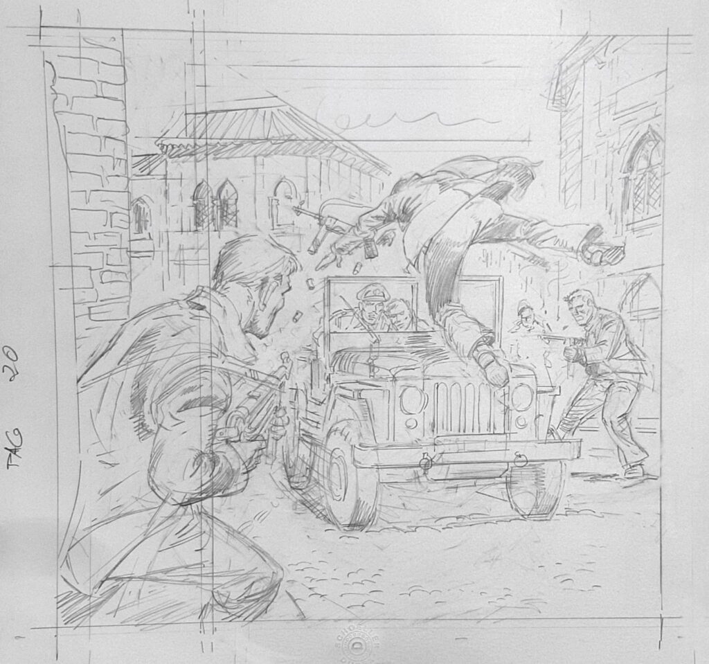 Manuel Benet's cover rough for Commando 5889 - Eagle's Descent