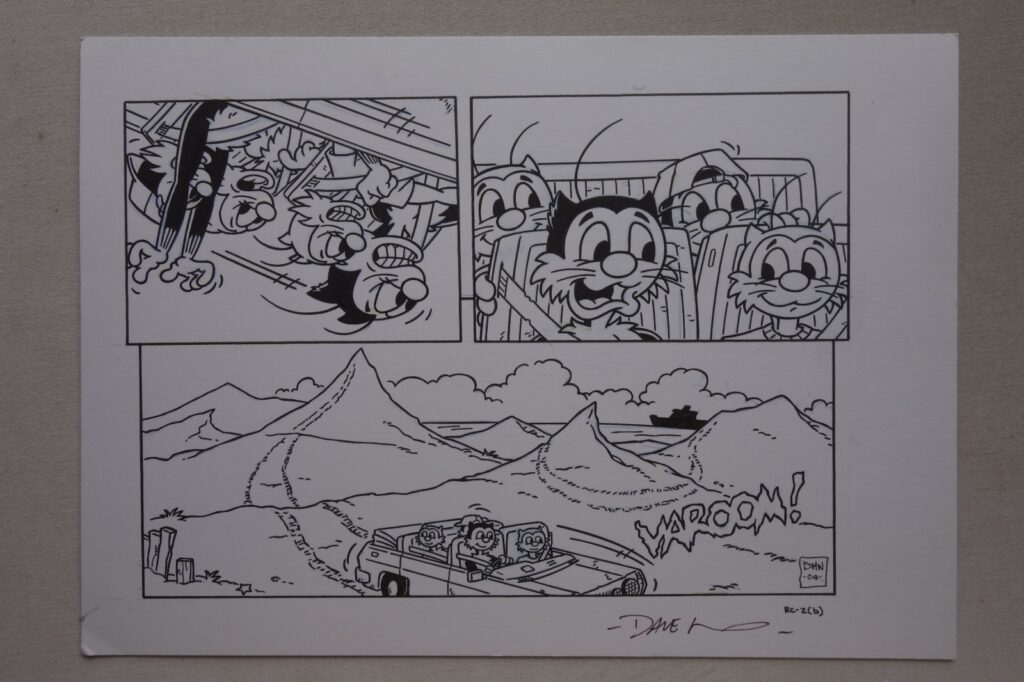 "Korky the Cat" Original Comic Artwork by Dave Windett for The Dandy (2004)