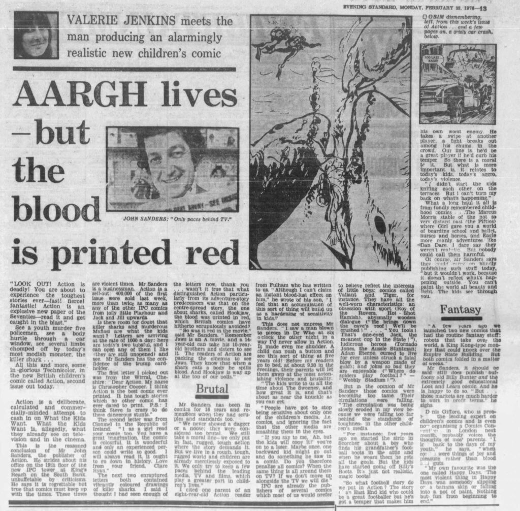 The Evening Standard, 23rd February 1976: Argh Lives
