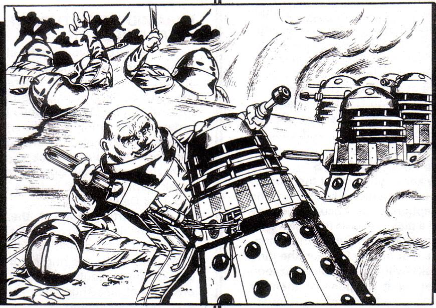 Sontarans versus Daleks. Art from the FASA The Daleks Supplement by Jim Holloway