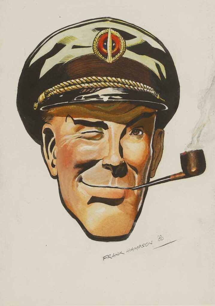 Dan Dare, signed and dated "Frank Hampson 1980" , watercolour and gouache, 41 x 29cm
