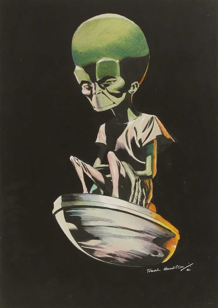 The Mekon, signed and dated 'Frank Hampson (1980), Mixed media,  41 x 29cm
